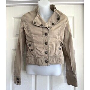 S L Los Angeles Tan Denim Embroidered Unicorn Jean Jacket Small Pockets